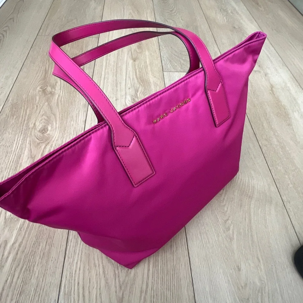 Marc Jacobs NWOT Wingman Nylon Tote in Pink w/Gold Hardware.